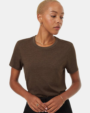 Brown-Recycled-Polyester-Crew-Neck-T-Shirt