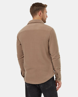 Brown-Recycled-Polyester-Longsleeve-Shirt-Jacket