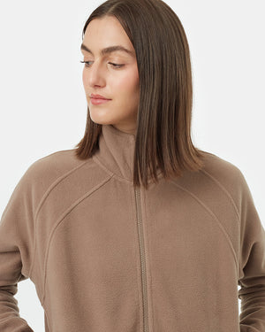 Brown-Recycled-Polyester-Mock-Neck-Full-Zip-Sweater