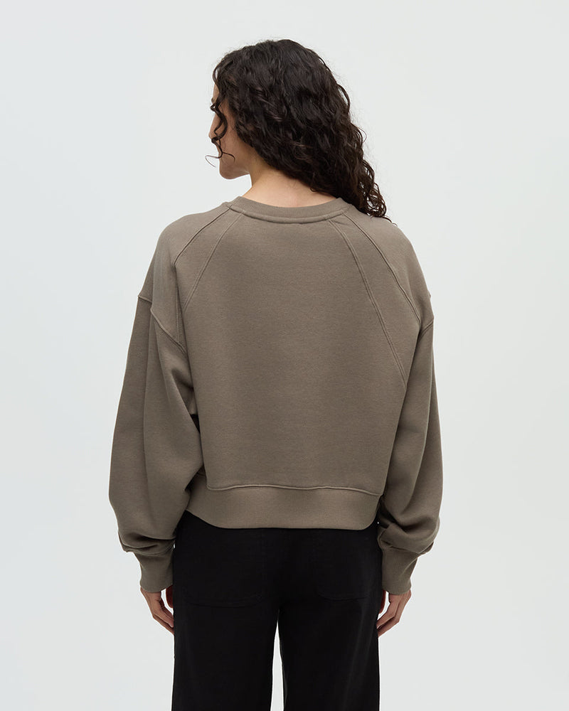 Brown-TreeFleece-Oversized-Cropped-Crew