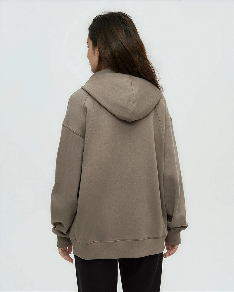 Brown-TreeFleece-Oversized-Zip-Hoodie