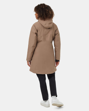 Brown-Water-Repellent-Hooded-Long-Parka