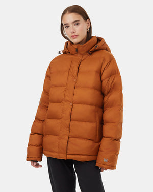 Brown-Water-Resistant-Mid-Length-Puffer-Jacket