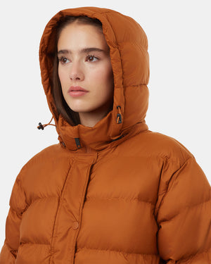 Brown-Water-Resistant-Mid-Length-Puffer-Jacket