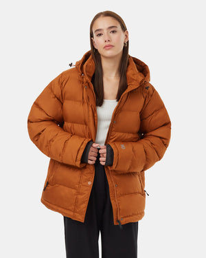 Brown-Water-Resistant-Mid-Length-Puffer-Jacket