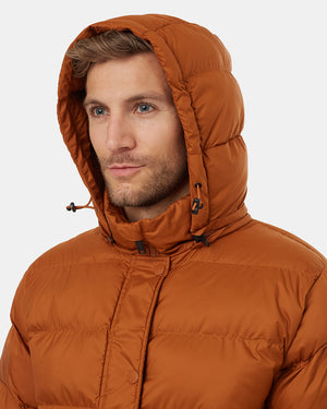 Brown-Water-Resistant-Mid-Length-Puffer-Jacket