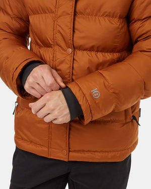 Brown-Water-Resistant-Mid-Length-Puffer-Jacket