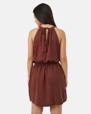 Brown-Women_s-Halterneck-Summer-Dress