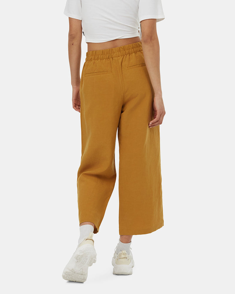 Brown-Womens-Cropped-Wide-Leg-Trousers