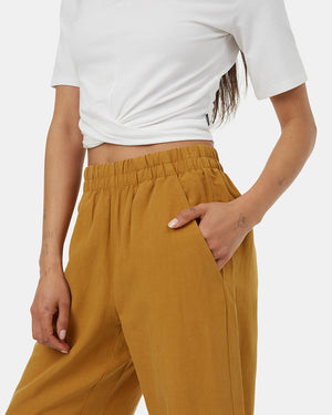 Brown-Womens-Cropped-Wide-Leg-Trousers