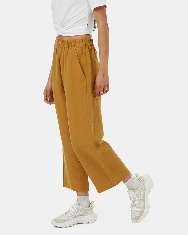Brown-Womens-Cropped-Wide-Leg-Trousers