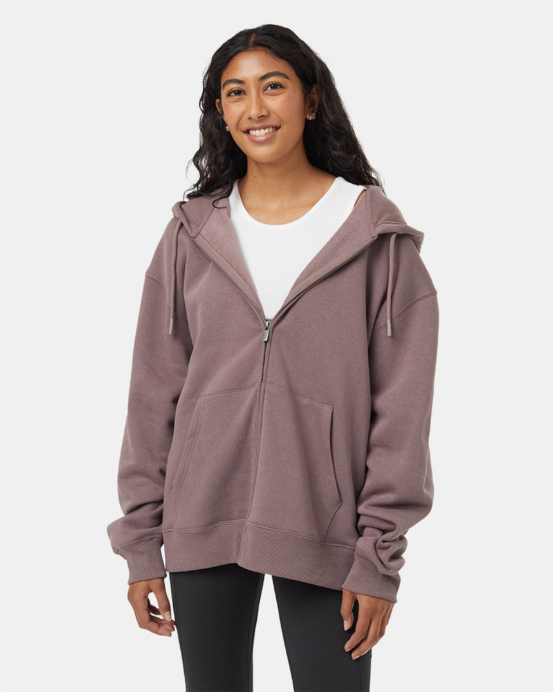 Brown-Womens-Eco-Friendly-Hooded-Zip-up