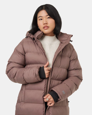 Brown-Womens-LongPufferJacket