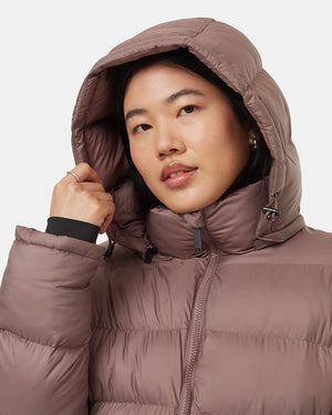 Brown-Womens-LongPufferJacket