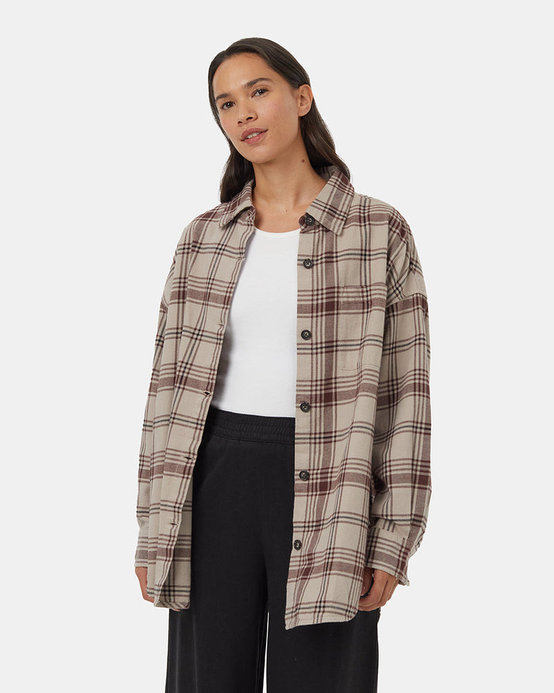 Brown-Womens-Longsleeve-Button-Down