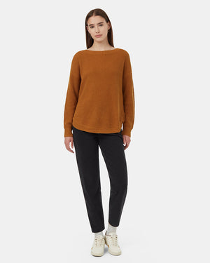 Brown-Womens-Organic-Cotton-Knit-Sweater