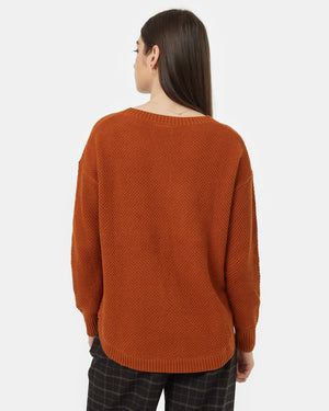 Brown-Womens-Organic-Cotton-Knit-Sweater