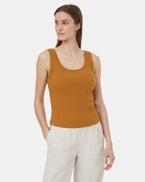 Brown-Womens-Ribbed-Tank-Top