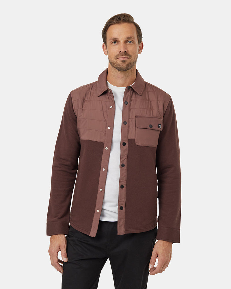 Burgundy-Color-Block-Fleece-Shirt-Jacket