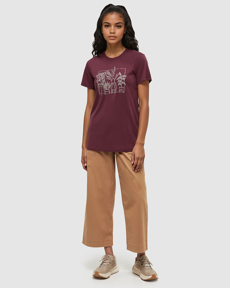 Burgundy-Crew-Neck-Graphic-Shortsleeve-T-Shirt