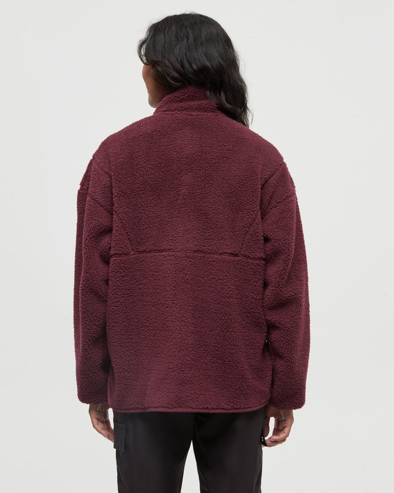 Burgundy-Relax-Bonded-Sherpa-Fleece-Snap-Jacket