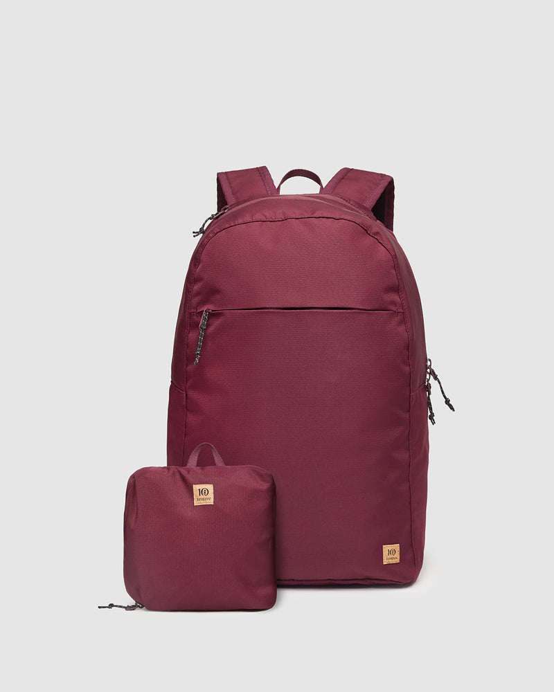 Burgundy-Sustainable-Water-Repellent-Backpack