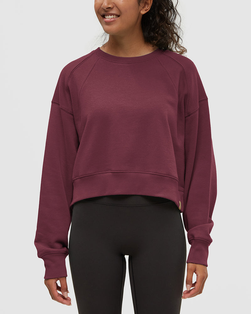 Burgundy-TreeFleece-Oversized-Cropped-Crew