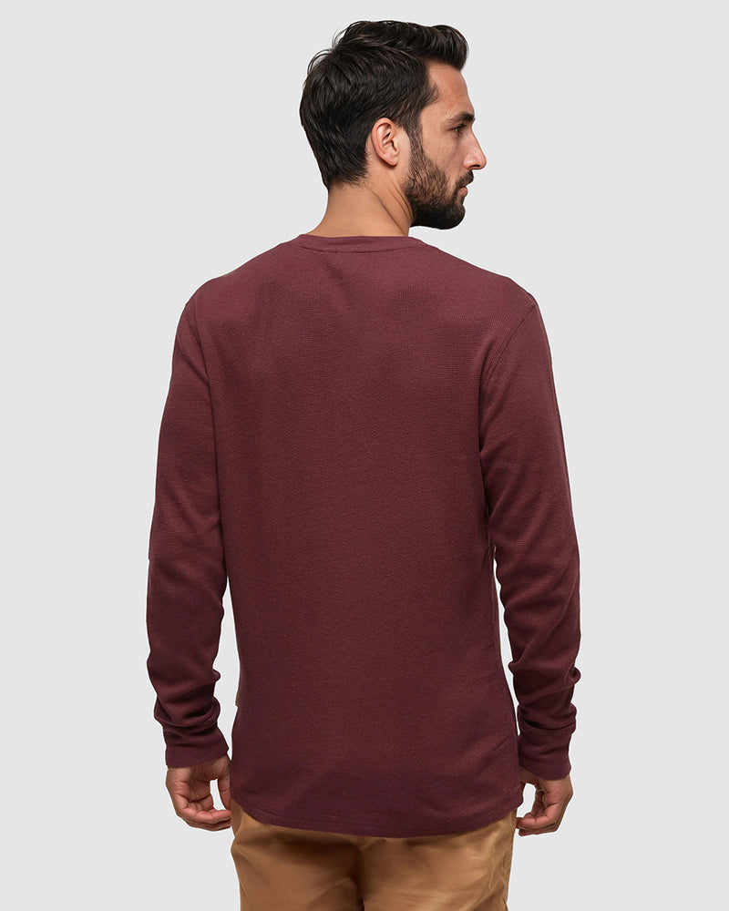 Burgundy-TreeWaffle-Henley-Longsleeve