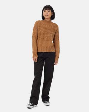 Camel-Eco-Friendly-Mock-Neck-Knit-Sweater