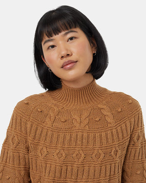 Camel-Eco-Friendly-Mock-Neck-Knit-Sweater