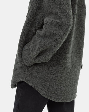 Green-Boucle-Oversized-Fit-Fleece-Jacket