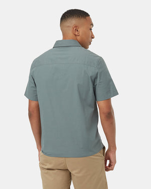 Green-Collared-Shortsleeve-Button-Up-Shirt