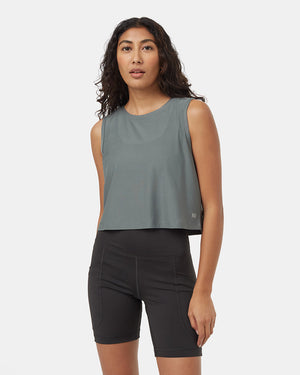 Green-Crew-Neck-Cut-Out-Quick-dry-Tank-Top