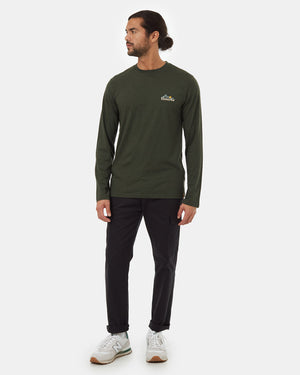 Green-Crew-Neck-Embroidered-Graphic-Longsleeve-T-Shirt