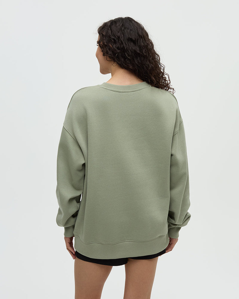 Green-Crew-Neck-Graphic-Longsleeve-Sweatshirt
