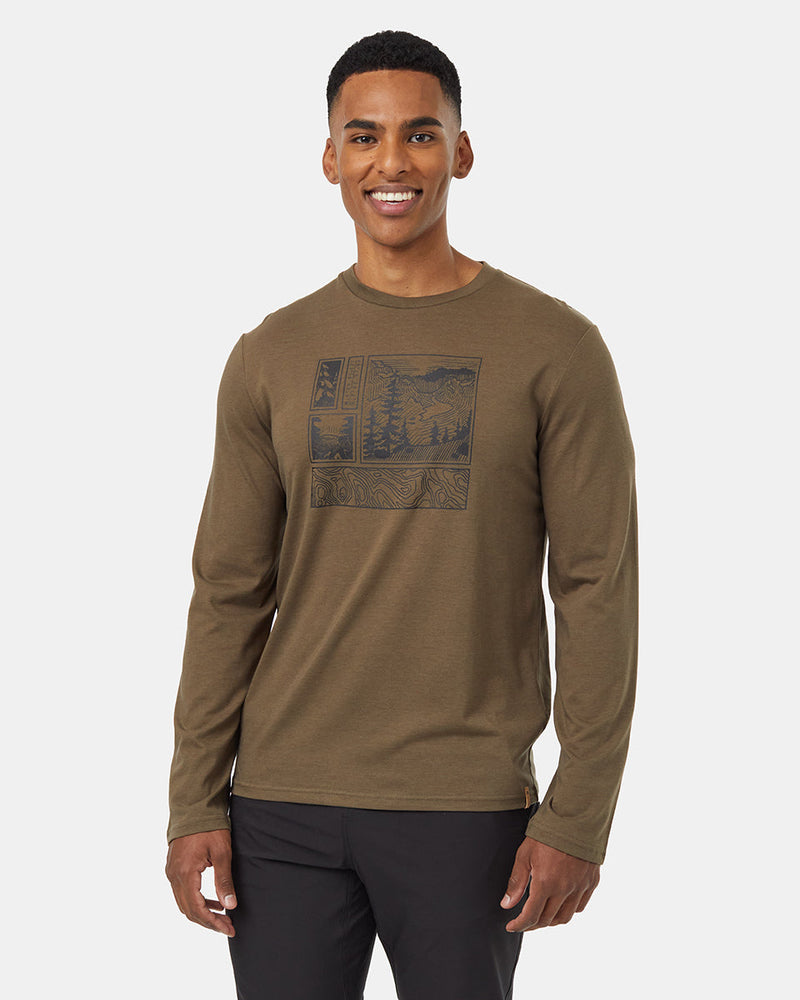 Green-Crew-Neck-Graphic-Longsleeve-T-Shirt