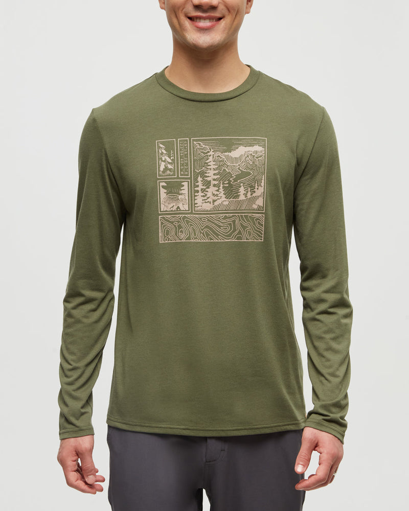 Green-Crew-Neck-Graphic-Longsleeve-T-Shirt