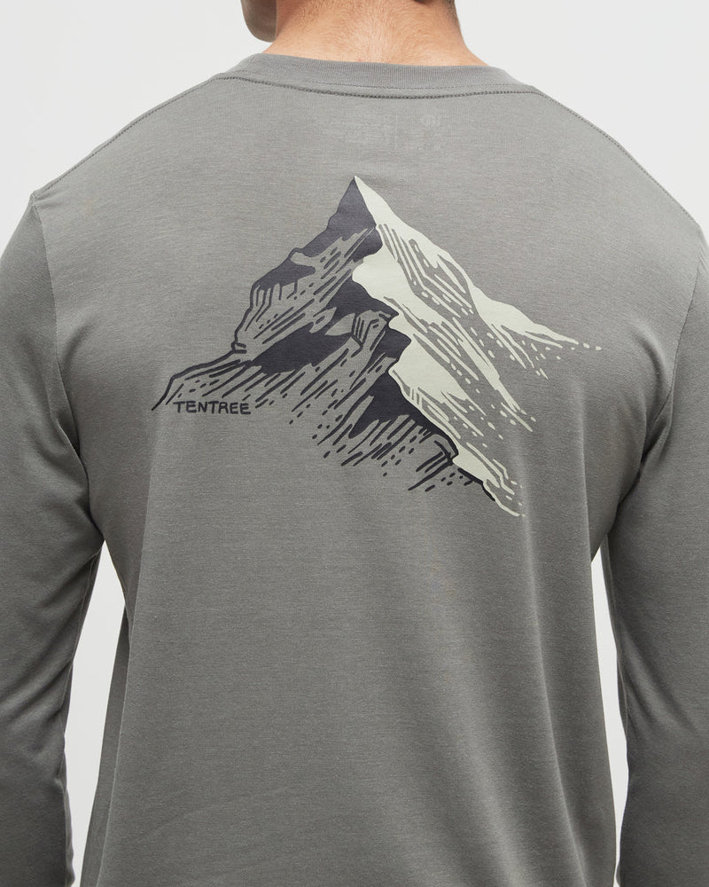 Green-Crew-Neck-Graphic-Longsleeve-T-Shirt