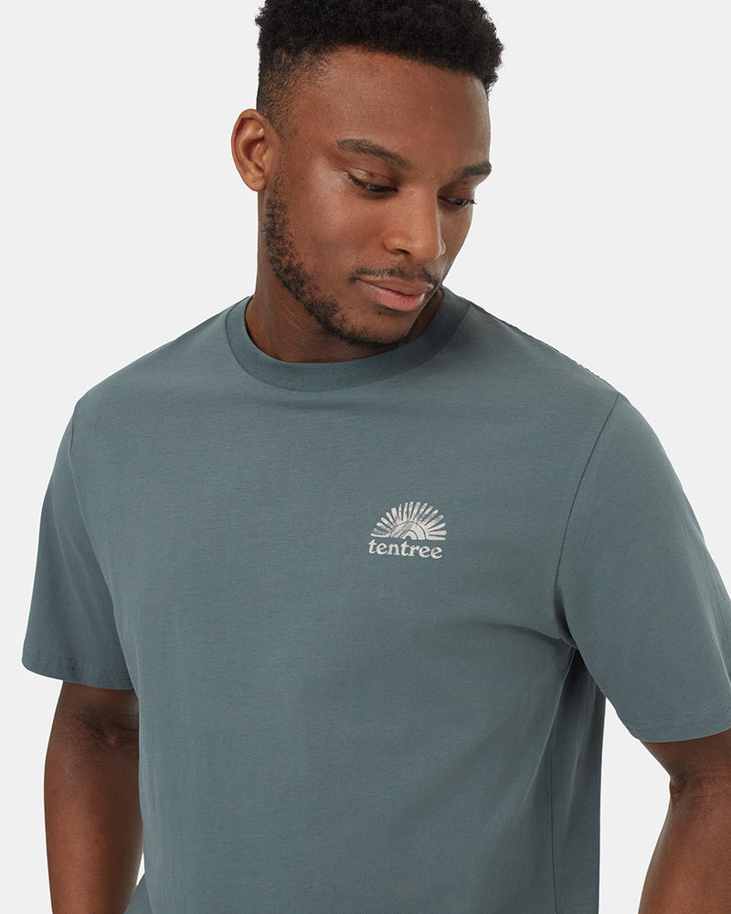 Green-Crew-Neck-Graphic-Relaxed-Shortsleeve-T-Shirt