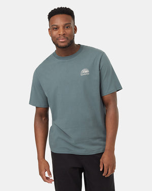 Green-Crew-Neck-Graphic-Relaxed-Shortsleeve-T-Shirt