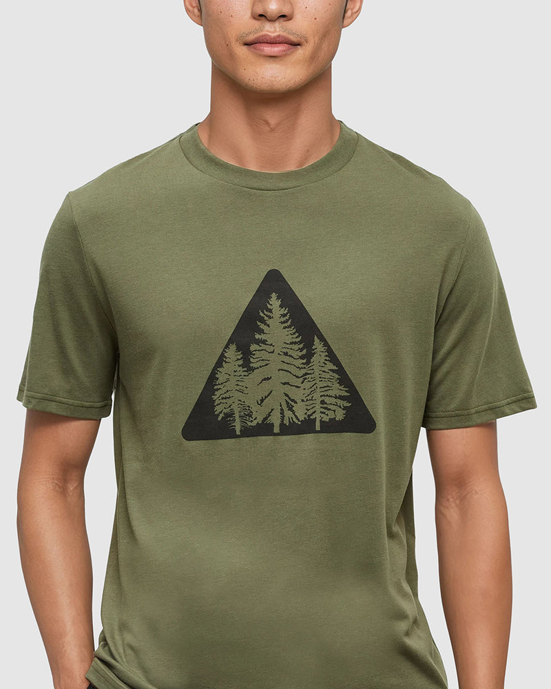 Green-Crew-Neck-Graphic-Shortsleeve-T-Shirt