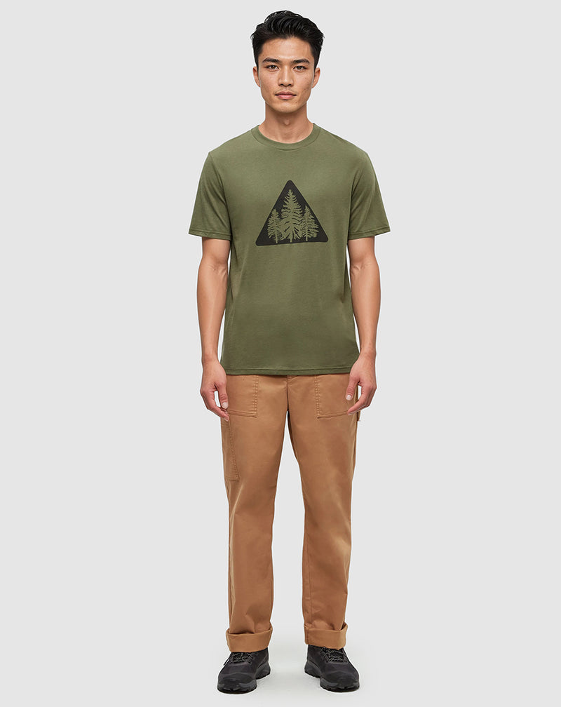 Green-Crew-Neck-Graphic-Shortsleeve-T-Shirt