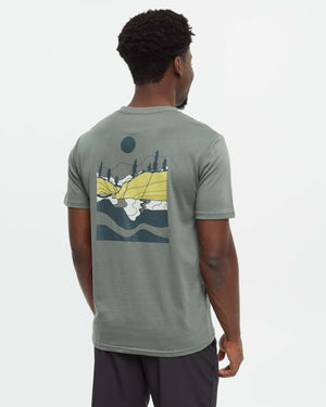 Green-Crew-Neck-Graphic-Shortsleeve-T-Shirt