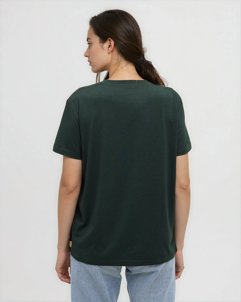 Green-Crew-Neck-Graphic-Shortsleeve-T-Shirt