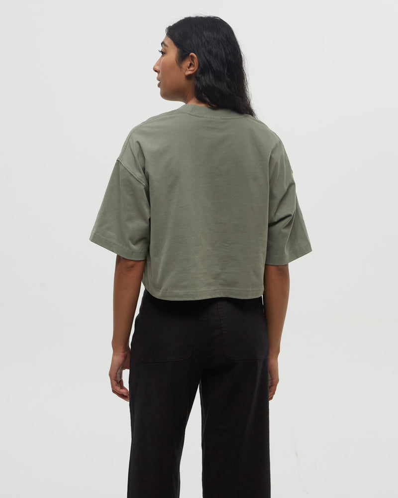 Green-Crew-Neck-Graphic-Shortsleeve-T-Shirt