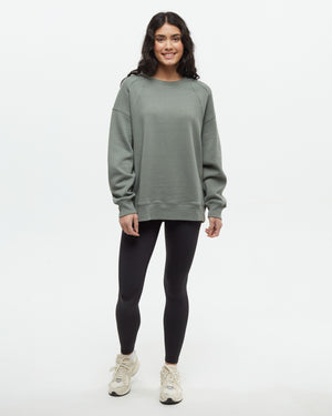 Green-Crew-Neck-Oversized-Fit-Sweatshirt