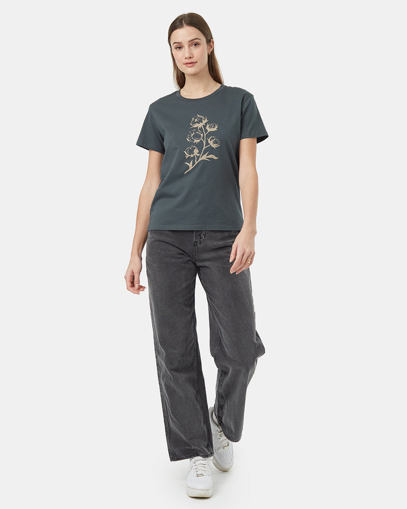 Green-Crew-Neck-Short-Sleeve-Graphic-T-Shirt