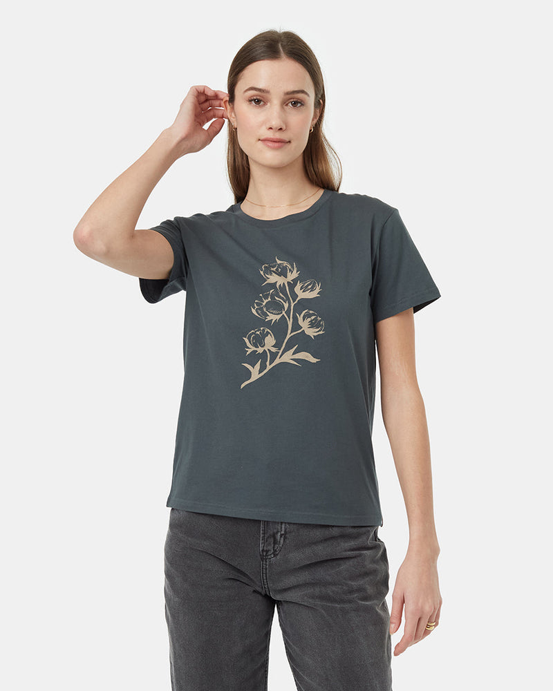 Green-Crew-Neck-Short-Sleeve-Graphic-T-Shirt