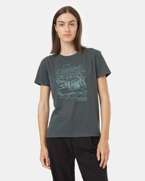 Green-Crew-Neck-Short-Sleeve-Graphic-T-Shirt