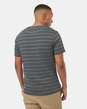 Green-Crew-Neck-Shortsleeve-Striped-T-Shirt